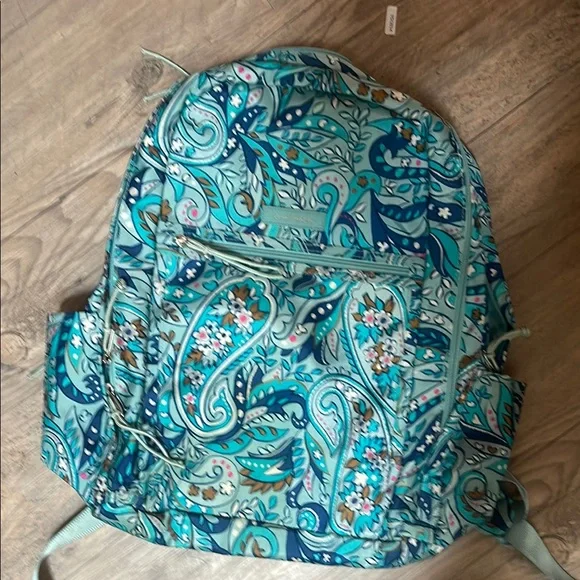 Vera Bradley Blue and Green Paisley Backpack - Picture 1 of 1